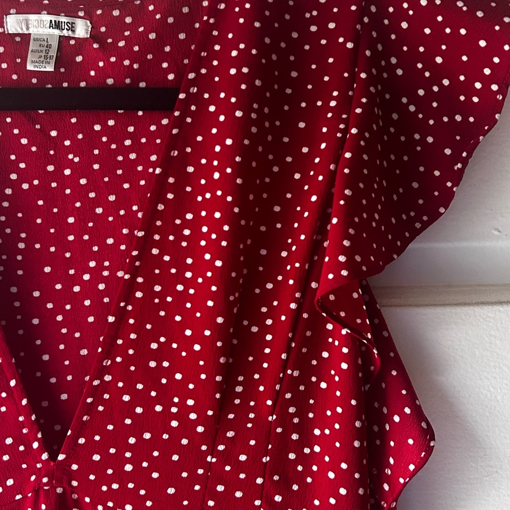 Amuse Society Red Polka Dot Maxi Dress